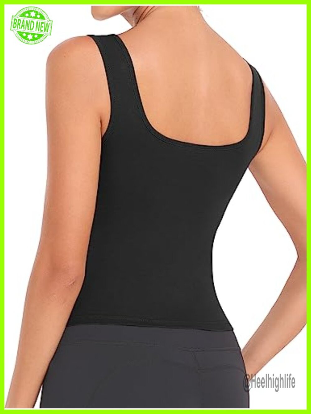 Cotton Spandex Crop Tank Tops 4 Pack Racerback Yoga Workout Athletic Shirts - Picture 4 of 6